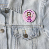 Gepersonaliseerd meisje met de geboorte ronde button 5,7 cm (In situ)