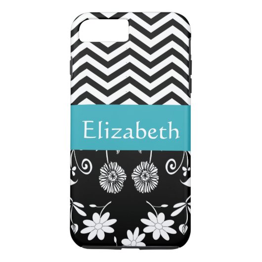 Gepersonaliseerd meisje Mod Daisies & Chevron met Case-Mate iPhone Case (Achterkant)