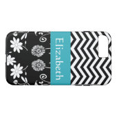 Gepersonaliseerd meisje Mod Daisies & Chevron met Case-Mate iPhone Case (Achterkant (Horizontaal))