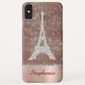 Gepersonaliseerd meisje Paris Diamond Roos Gold Case-Mate iPhone Case (Achterkant)