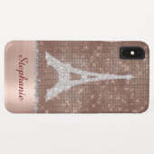 Gepersonaliseerd meisje Paris Diamond Roos Gold Case-Mate iPhone Case (Achterkant (horizontaal))