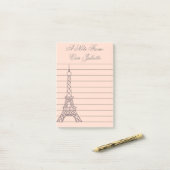 Gepersonaliseerd Meisje Post It Note Eiffel Tower (Op bureau)