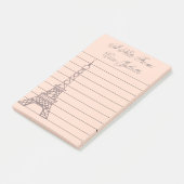 Gepersonaliseerd Meisje Post It Note Eiffel Tower (Schuin)