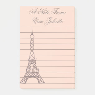 Gepersonaliseerd Meisje Post It Note Eiffel Tower