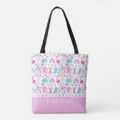 Gepersonaliseerd meisje Power Dinosaur Tote Bag (Achterkant)