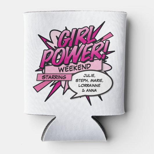 Gepersonaliseerd MEISJE POWER Meisjes Weekend Blikjeskoeler (Voorkant)