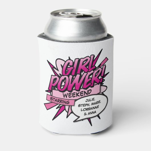 Gepersonaliseerd MEISJE POWER Meisjes Weekend Blikjeskoeler (Blikje Achterkant)