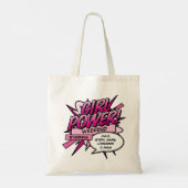 Gepersonaliseerd MEISJE POWER Meisjes Weekend Tote Bag (Achterkant)
