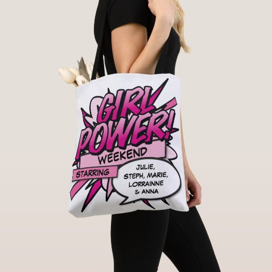 Gepersonaliseerd MEISJE POWER Meisjes Weekend Tote Bag (Dichtbij)