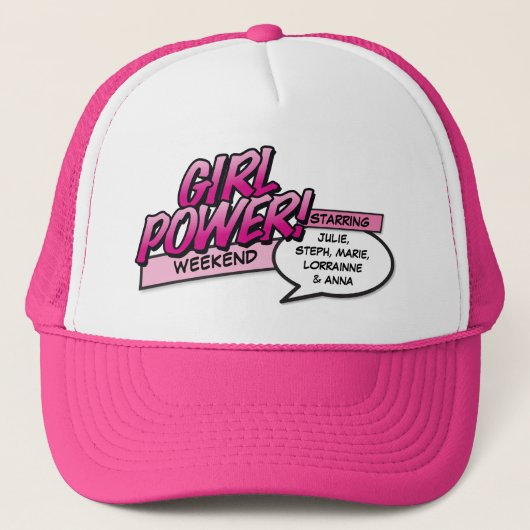 Gepersonaliseerd MEISJE POWER Meisjes Weekend Trucker Pet (Voorkant)