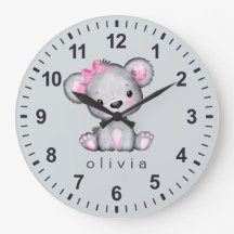 Gepersonaliseerd meisje roze Teddy Bear Gray