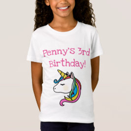 gepersonaliseerd meisje unicorn verjaardag shirt d