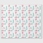 Gepersonaliseerd meisje van eerste verjaardag cadeaupapier (Vlak)