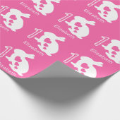 Gepersonaliseerd meisje van eerste verjaardag cadeaupapier (Hoek)