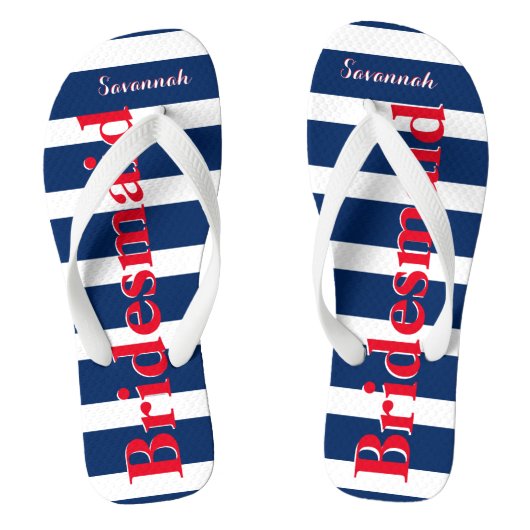 Gepersonaliseerd meisje van Honor Red White Blue Teenslippers (Voetbed)