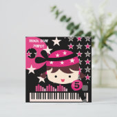 Gepersonaliseerd Meisjes Rock Star Verjaardagsuitn Kaart (Staand voorkant)