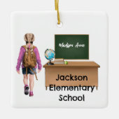 Gepersonaliseerd meisjes school kerst ornament (Voorkant)