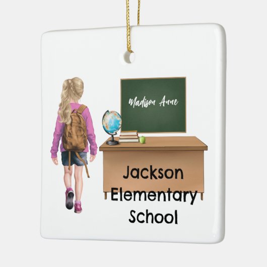 Gepersonaliseerd meisjes school kerst ornament (Links)
