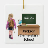 Gepersonaliseerd meisjes school kerst ornament (Achterkant)