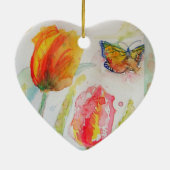 Gepersonaliseerd meisjesnaam Tulip Floral Ornament (Achterkant)