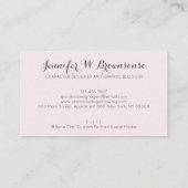 Gepersonaliseerd meisjesportretkarakter gedrukt visitekaartje (Achterkant)