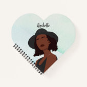 Gepersonaliseerd Melanin African American Queen No Notitieboek (Voorkant)