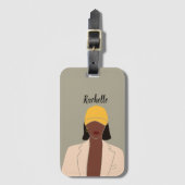 Gepersonaliseerd Melanin Queen African American Bagagelabel (Voorkant (verticaal))