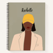 Gepersonaliseerd Melanin Queen African American Notitieboek (Voorkant)