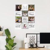 Gepersonaliseerd Memorial 6 Fotocollage begrafenis Poster (Thuiskantoor)