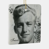 Gepersonaliseerd Memorial Masculine Photo Square Keramisch Ornament (Rechts)