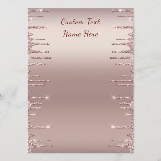 Gepersonaliseerd menu voorbeeld Roze gouden glinst (Voorkant)