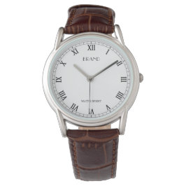 Gepersonaliseerd merk Mannen Classic Brown Leather Horloge