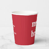 Gepersonaliseerd "Merry & Bright" Christmas Paper  Papieren Bekers (Rechts)