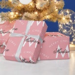 Gepersonaliseerd Merry Christmas Blush Roze Monogr Cadeaupapier<br><div class="desc">Een gepersonaliseerd stijlvol "Merry Christmas" monogram ontwerp met een Xmas blush roze achtergrond kleur. Een ideaal feestelijk ontwerp op maat voor de feestdagen. Pas het monogram aan en maak het uw eigen!</div>