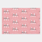 Gepersonaliseerd Merry Christmas Blush Roze Monogr Inpakpapier Vel (Voorkant)