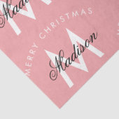 Gepersonaliseerd Merry Christmas Blush Roze Monogr Tissuepapier (Detail)