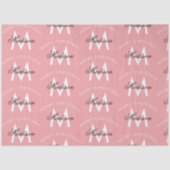Gepersonaliseerd Merry Christmas Blush Roze Monogr Tissuepapier (Voorkant)