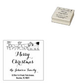 Gepersonaliseerd Merry Christmas Familie retour ad Rubberstempel (Gestempeld)