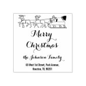 Gepersonaliseerd Merry Christmas Familie retour ad Rubberstempel (Afrduk)