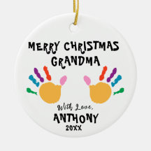 Gepersonaliseerd Merry Christmas Kinder Hand Ornam