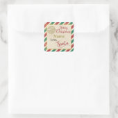 Gepersonaliseerd "Merry Christmas Love Santa" labe Vierkante Sticker (Tas)