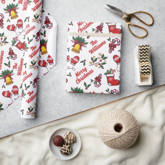 Gepersonaliseerd Merry Christmas Wrapping Paper — Cadeaupapier (Crafts)