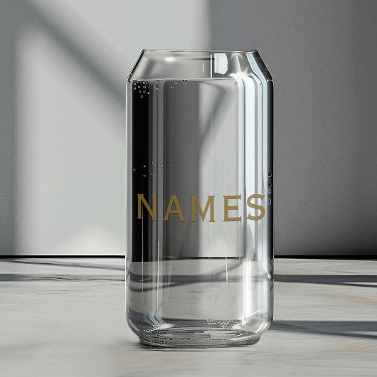 Gepersonaliseerd met achternaam of bijnaam erop blikvorm glas