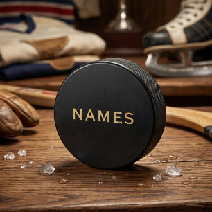 Gepersonaliseerd met achternaam of bijnaam erop hockey puck