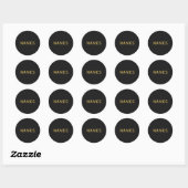 Gepersonaliseerd met achternaam of bijnaam erop ronde sticker (Vel)