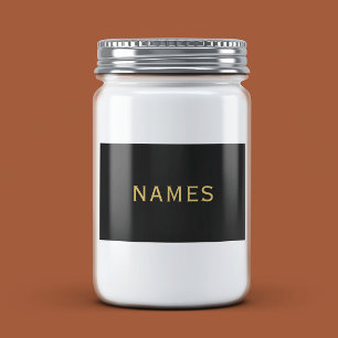 Gepersonaliseerd met achternaam of bijnaam erop voedselcontainer etiket