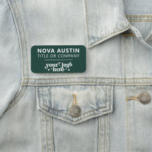 Gepersonaliseerd met bedrijf Logo werknemer Magnet Naamplaatje (In situ)