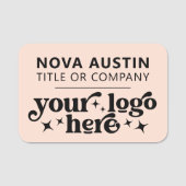 Gepersonaliseerd met Company Logo Employee Large Naamplaatje (Voorkant)