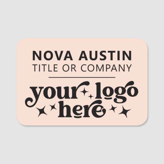 Gepersonaliseerd met Company Logo Employee Large Naamplaatje (Voorkant)