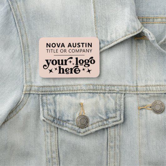 Gepersonaliseerd met Company Logo Employee Large Naamplaatje (In situ)